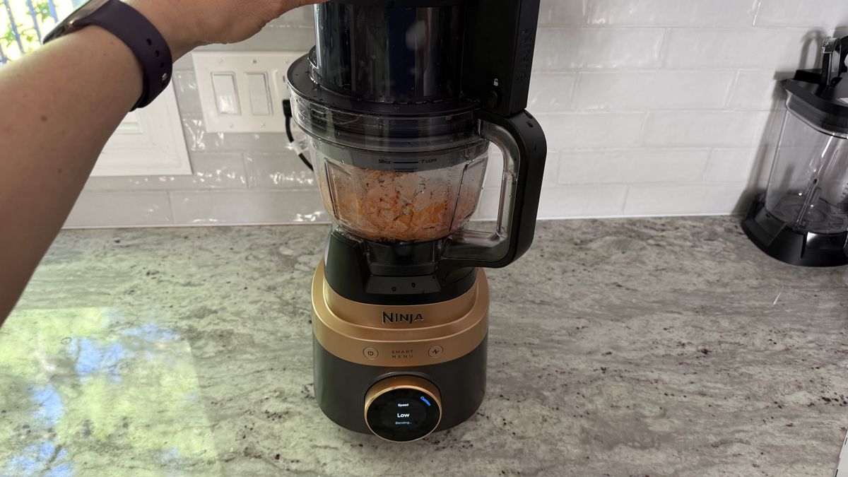 Ninja CrushBOSS food processor and sweet potato