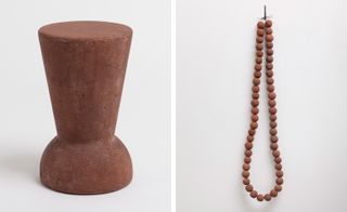 Left, 'Cup / Earth', 2016. Right, 'Bead / Earth', 2016