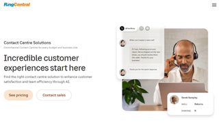Website screenshot for RingCentral Contact Center