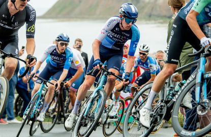 Joe Blackmore leading Stevie Williams up Saltburn Bank