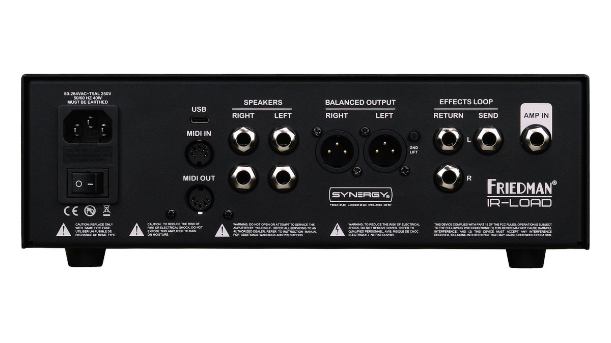 Synergy Machine Learning Power Amp Dave Friedman IR-LOAD Amplifier press image on white