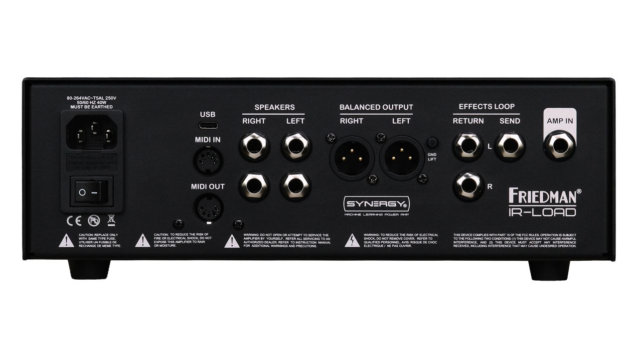 Synergy Machine Learning Power Amp Dave Friedman IR-LOAD Amplifier press image on white