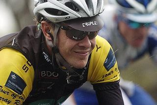 Tour leader David Kemp (Virgin Blue Cycling) didn't mind the rain too much