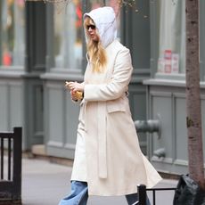 Jennifer Lawrence wears Adidas Tokyo trainers.