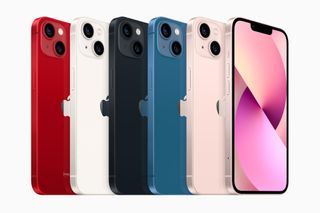 The 5 different colours of the iPhone 13.