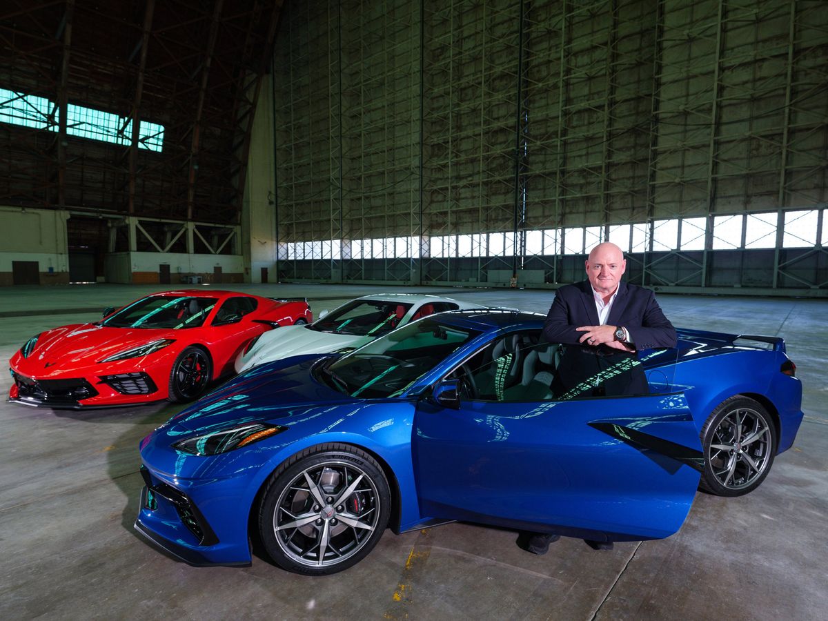 Former astronaut Capt. Scott Kelly with the 2020 Chevrolet Corvette Stingray prior to its reveal Thursday, July 18, 2019 in Tustin, California. Astronauts and Corvettes have a long history, dating back to the first U.S. astronauts ever to fly in space.