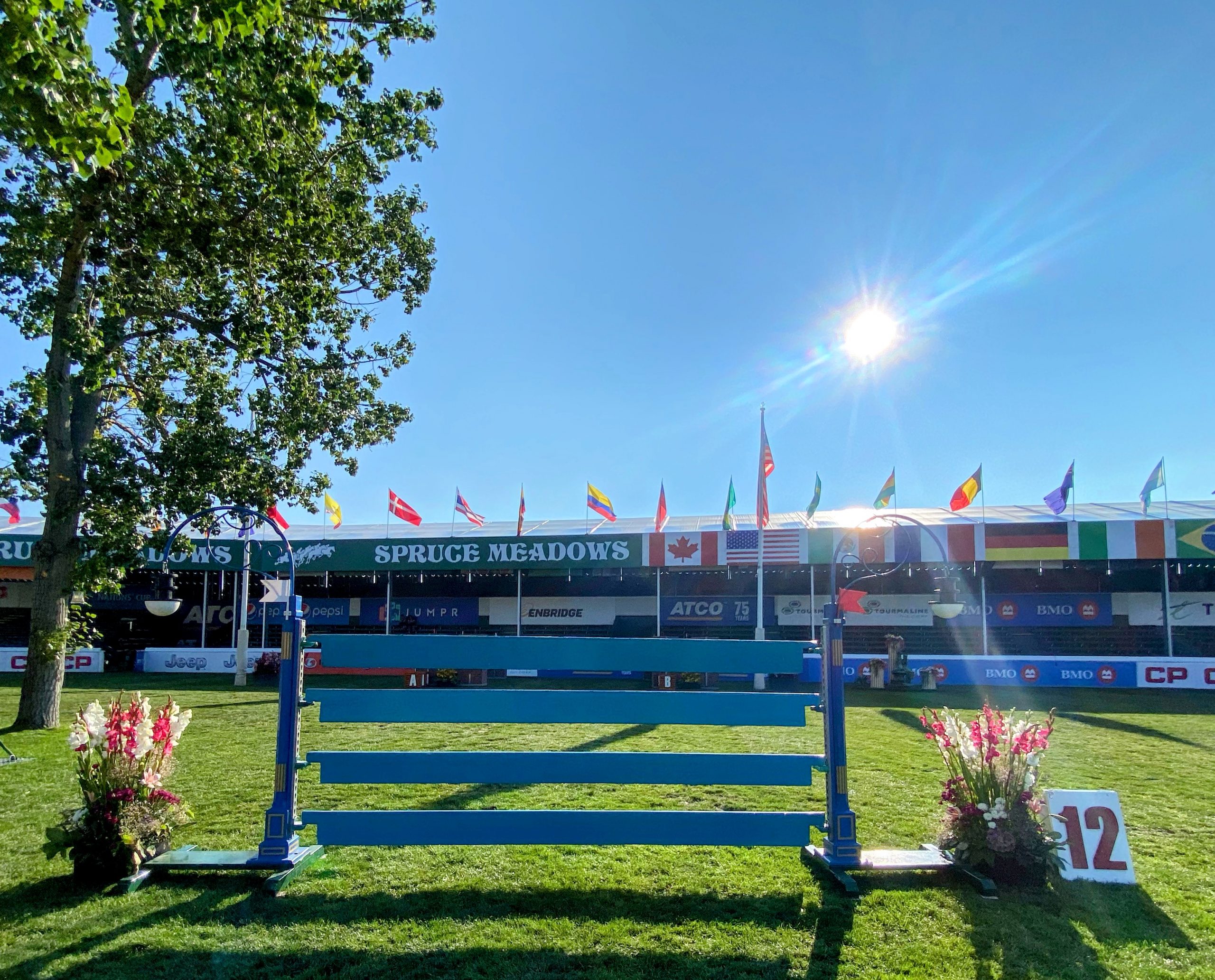 Showjumping fences: the planks in the CP International grand prix at Spruce Meadows, Canada