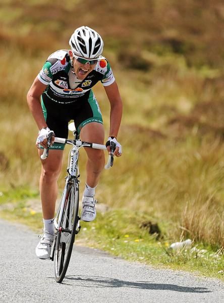 Stage winner Thomas Rostollan (AVC Aix En Provence) climbs Pinch Mountain