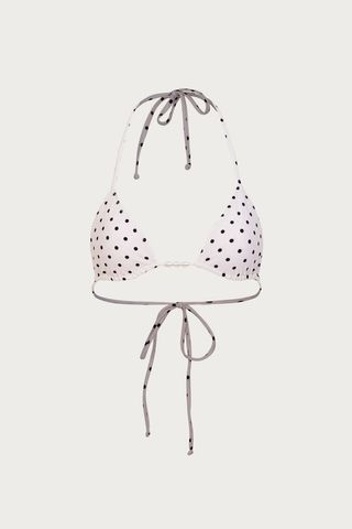 Beaded Triangle Top (cream Black Polka Dot)