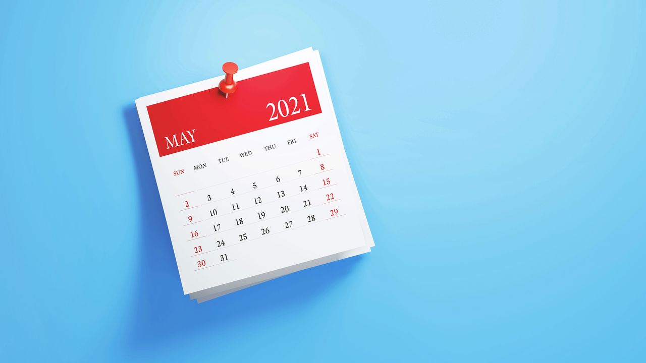 picture of a May 2021 calendar