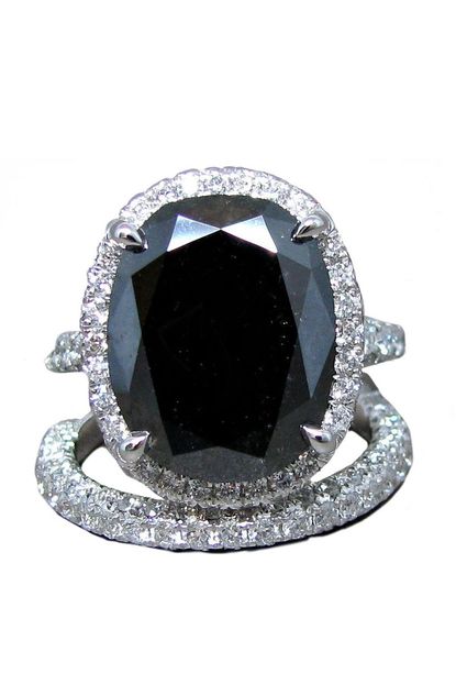 FrontJewelers Black Diamond Engagement Ring