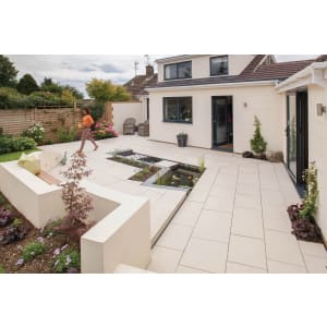 Marshalls Symphony Smooth Barley Porcelain Paving Slab - 595 X 595 X 20mm - Pack of 64