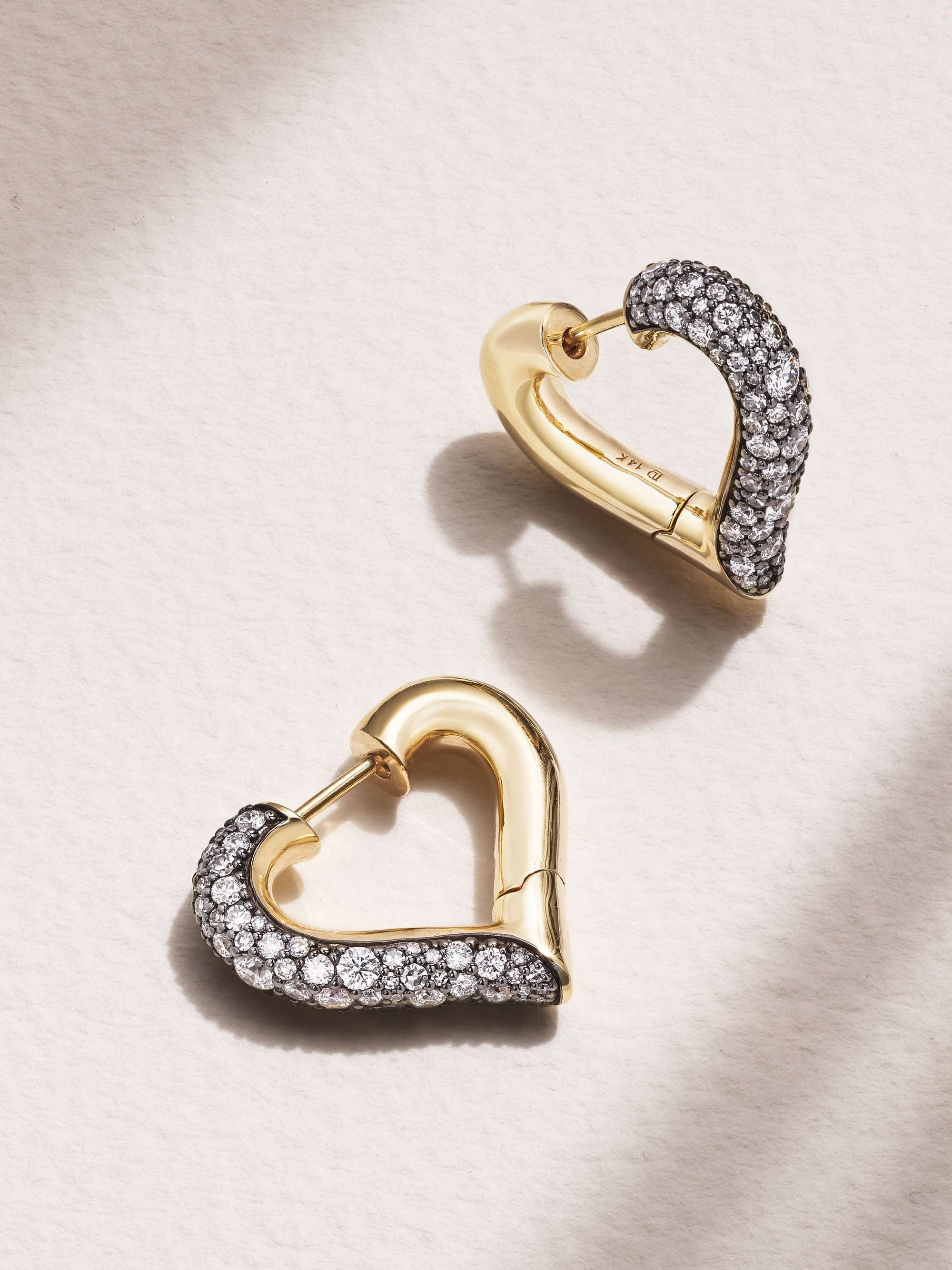 Chubby Love Rhodium-Plated 14-Karat Recycled Gold Diamond Hoop Earrings
