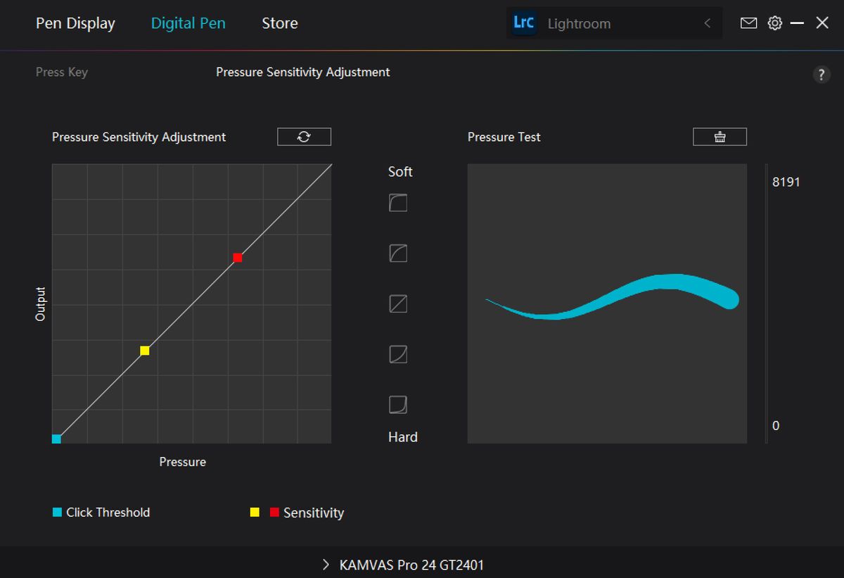 Screenshot form the Huion Kamvas Pro 24 (4K) drawing tablet