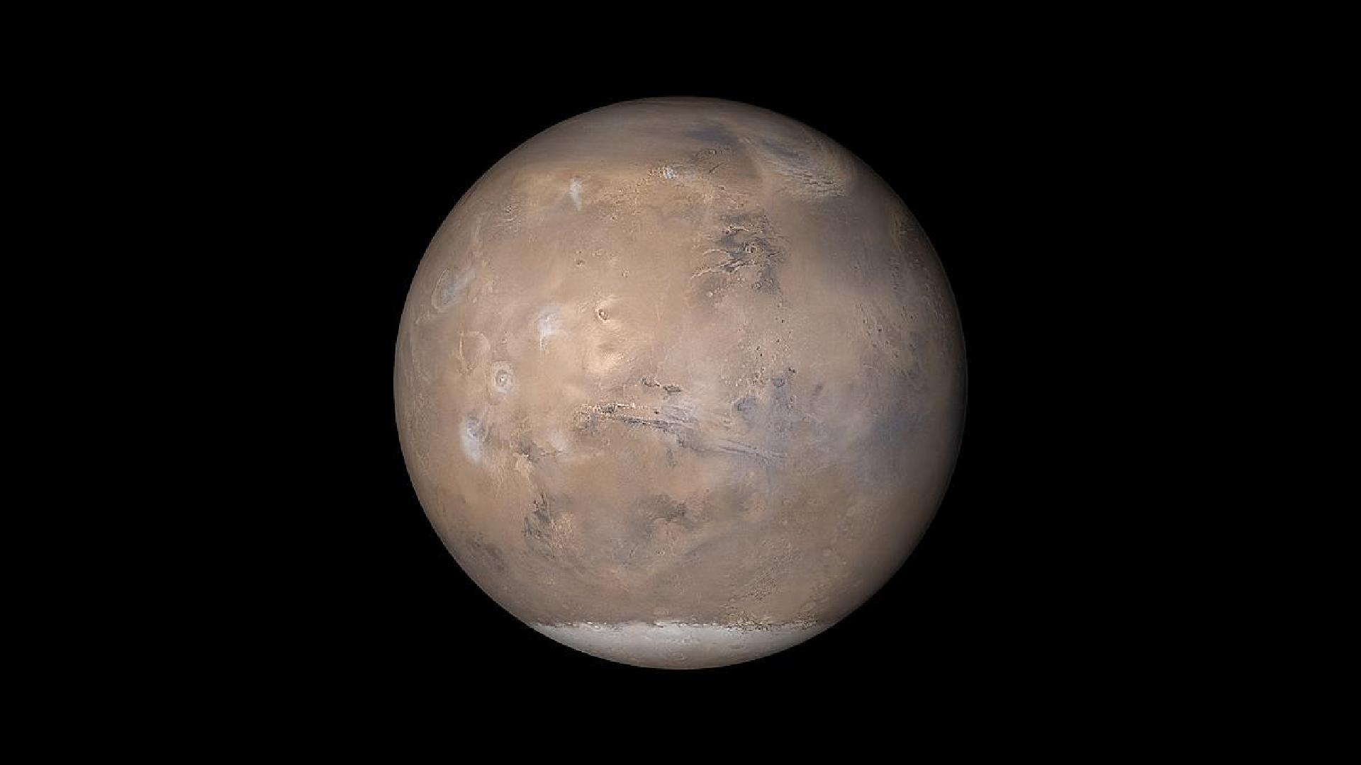 An image of Mars in space
