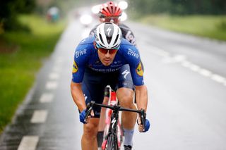TIGNES FRANCE JULY 04 Davide Ballerini of Italy and Team Deceuninck QuickStep in breakaway during the 108th Tour de France 2021 Stage 9 a 1449km stage from Cluses to Tignes Monte de Tignes 2107m LeTour TDF2021 on July 04 2021 in Tignes France Photo by Chris GraythenGetty Images