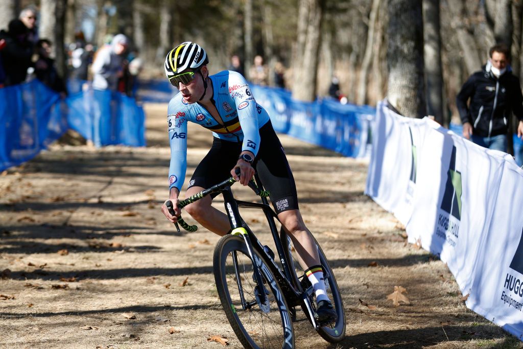 FAYETTEVILLE ARKANSAS JANUARY 29 Joran Wyseure of Belgium competes during the 73rd UCI CycloCross World Championships Fayetteville 2022 Mens U23 Fayetteville2022 on January 29 2022 in Fayetteville Arkansas Photo by Chris GraythenGetty Images