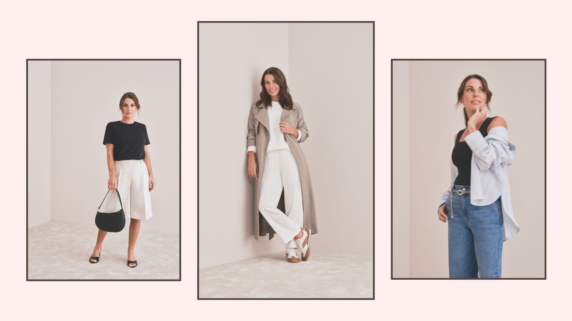 three shots of coleen rooney wearing primark