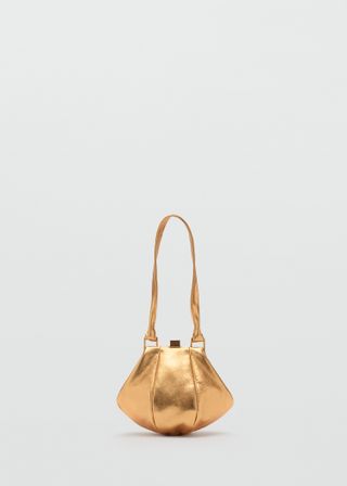 MANGO, Leather Metallic Bag