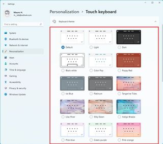 Touch Keyboard themes
