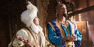 Mena Massoud and Will Smith as Prince Ali and Genie in Aladdin