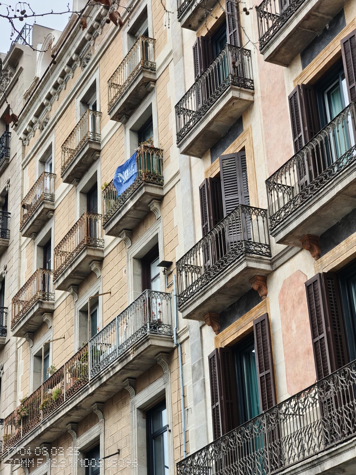 Balconies in a Barcelona apartment block