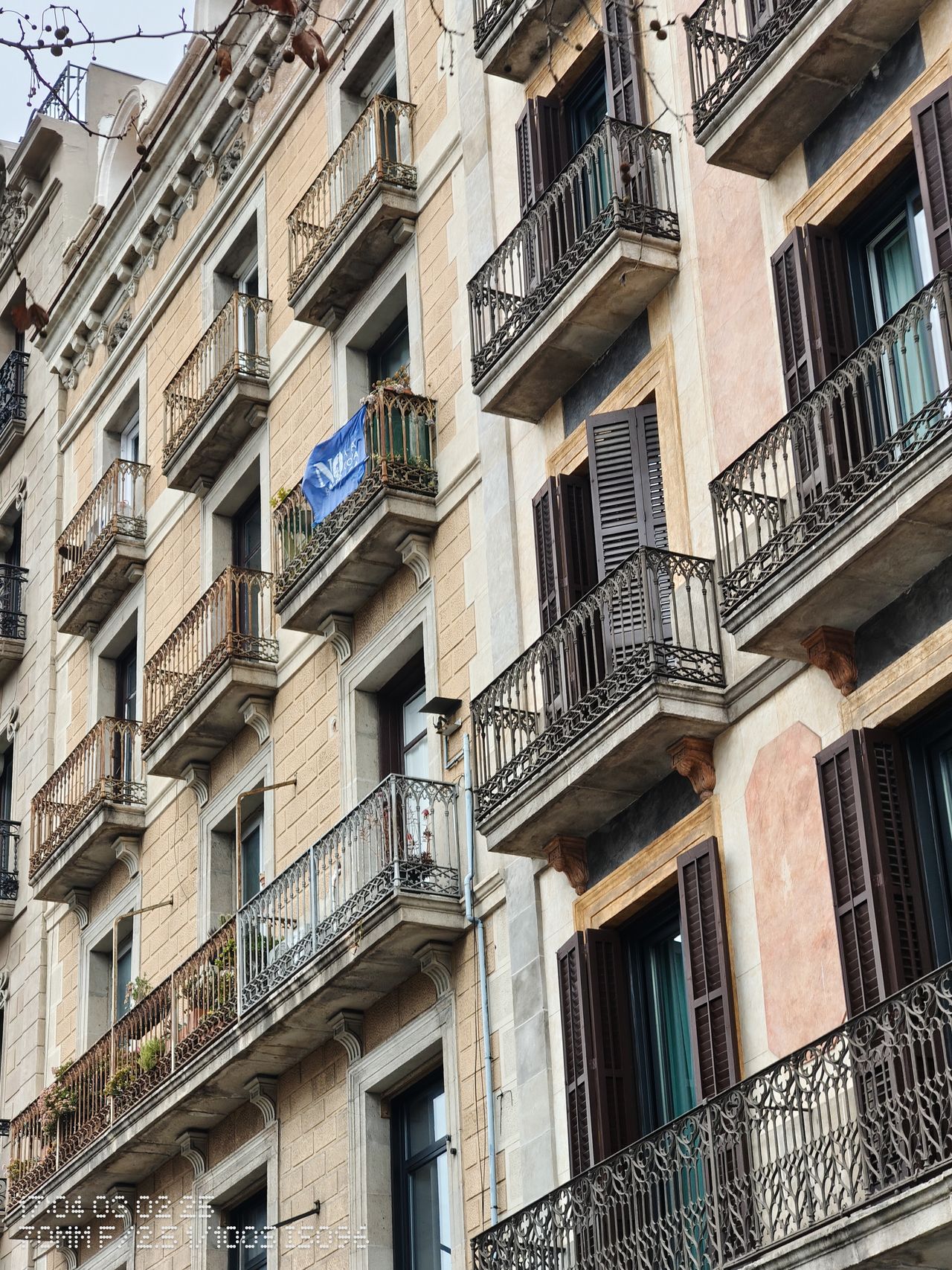 Balconies in a Barcelona apartment block