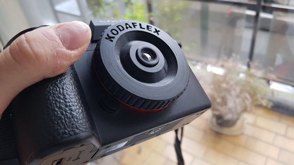 kodaflex disposable camera diy lens mounted on sony a7 iii camera