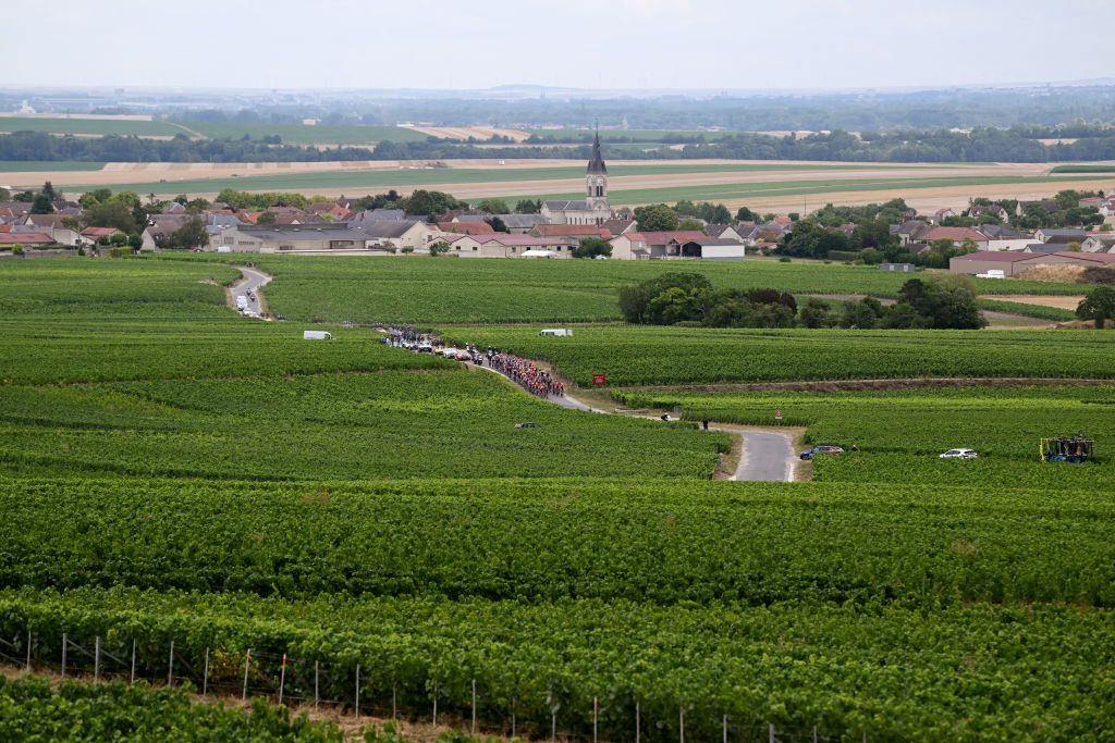 The Tour de France Femmes ride through the champagne vineyards