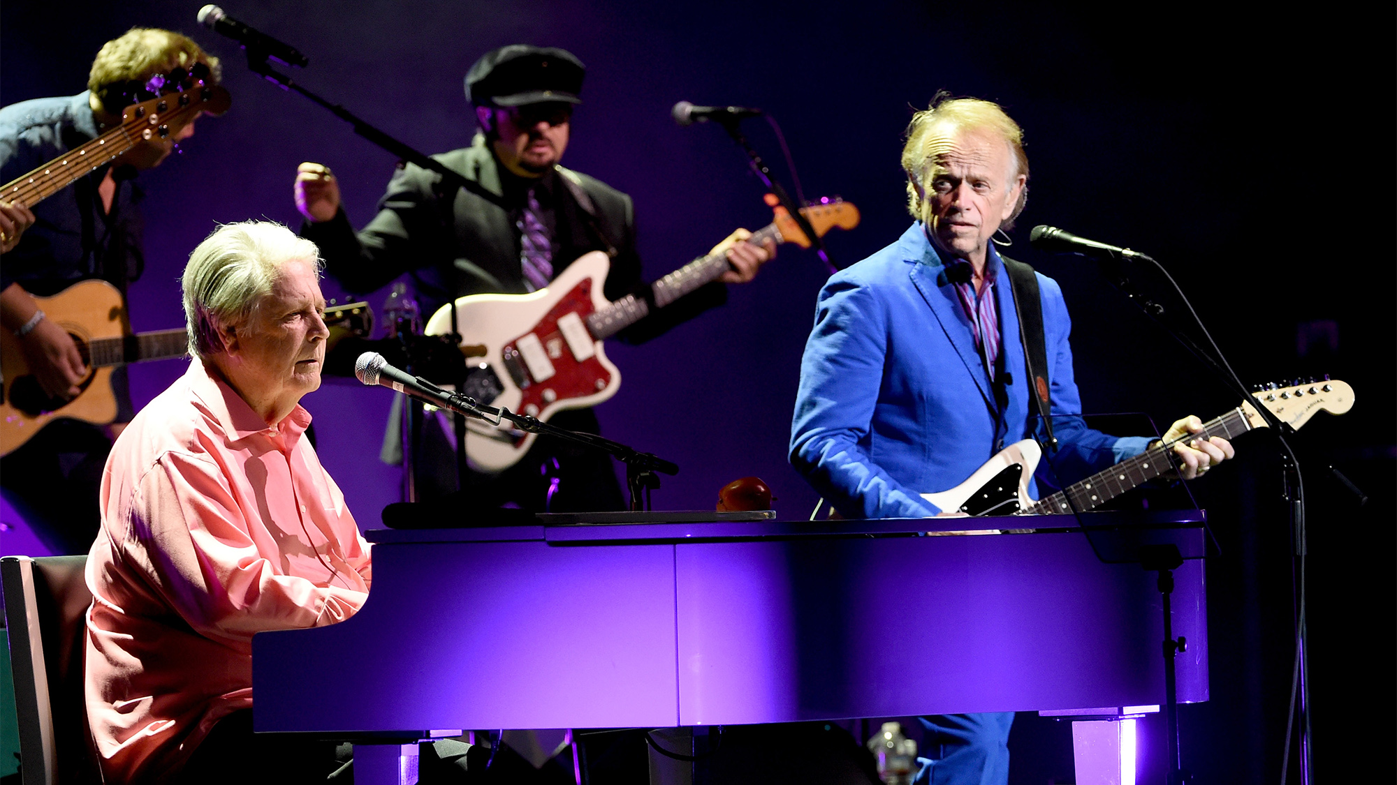 Brian Wilson (L) and Al Jardine perform Pet Sounds at the Pantages Theatre on May 26, 2017 in Los Angeles, California.