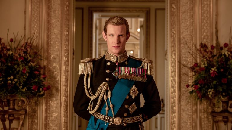 Matt Smith in season two of The Crown depicting Prince Philip, The Duke of Edinburgh 