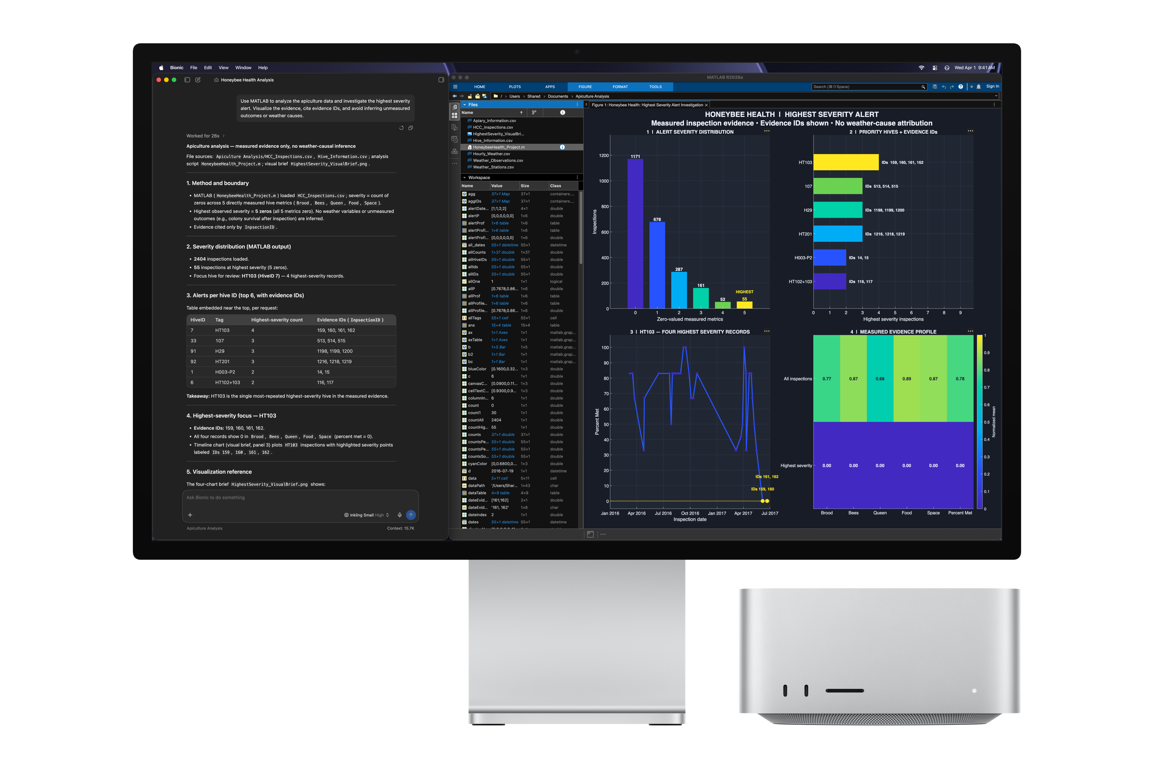 Mac Studio running MATLAB and LM Studio