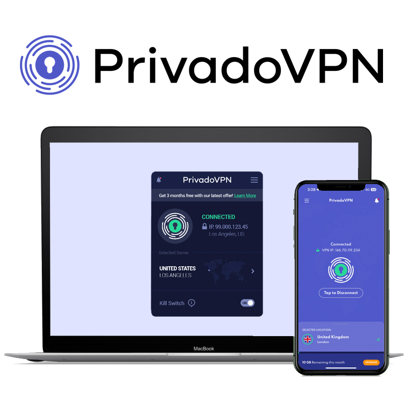 Privado VPN on a computer and phone