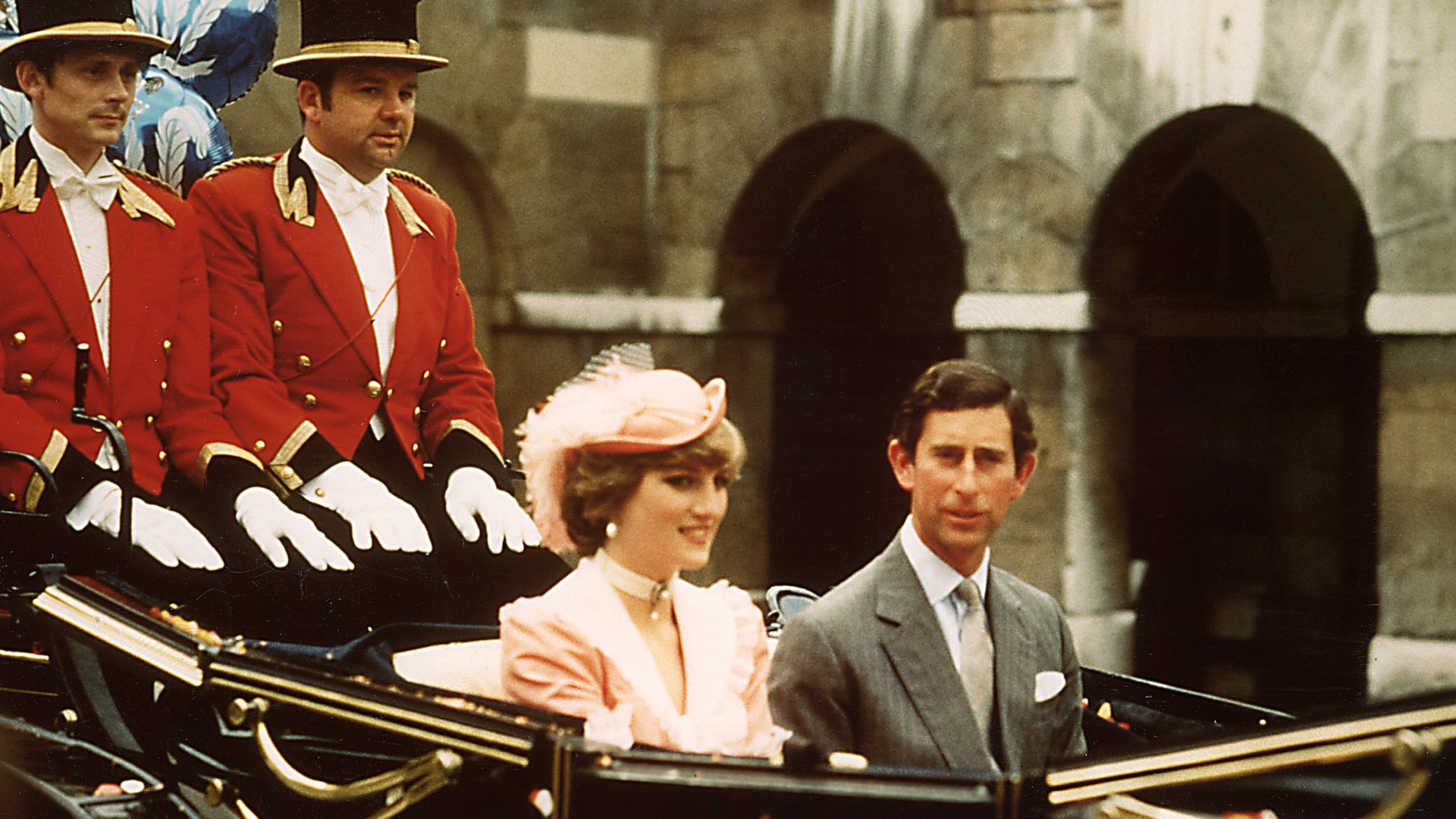 Princess Diana and Prince Charles in a carriage