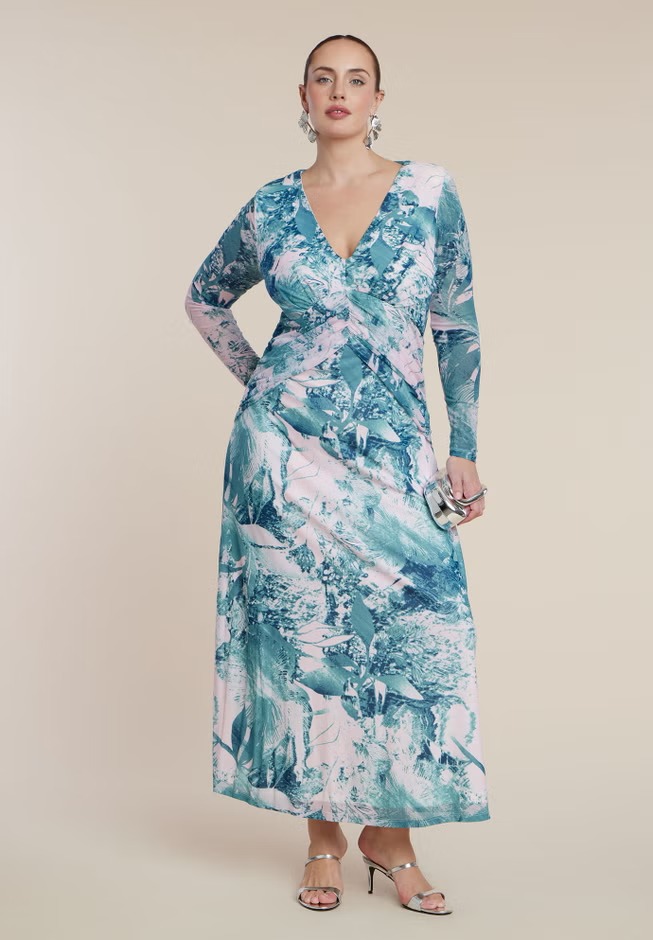 ELOQUII, Patbo X Eloquii Printed Mesh Maxi Dress