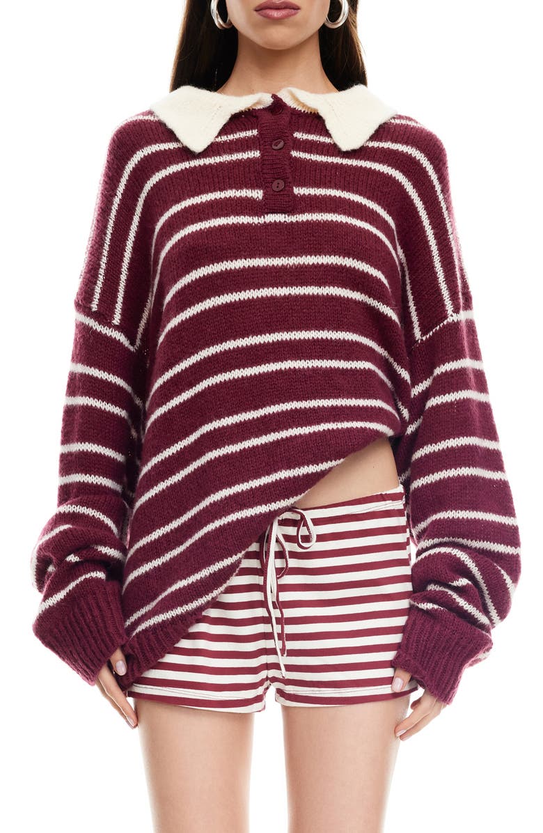 Rising Sun Stripe Polo Sweater