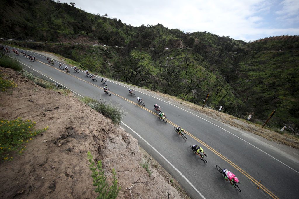 The race is strung out during stage 2 of the 2018 Tour of California