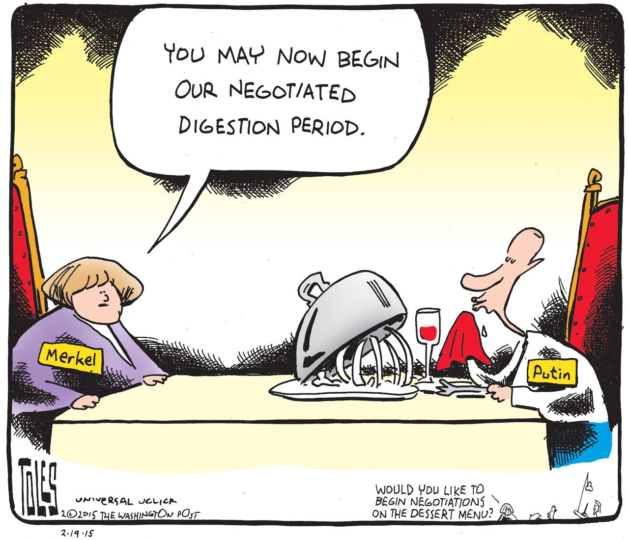 Political cartoon World Putin Merkel