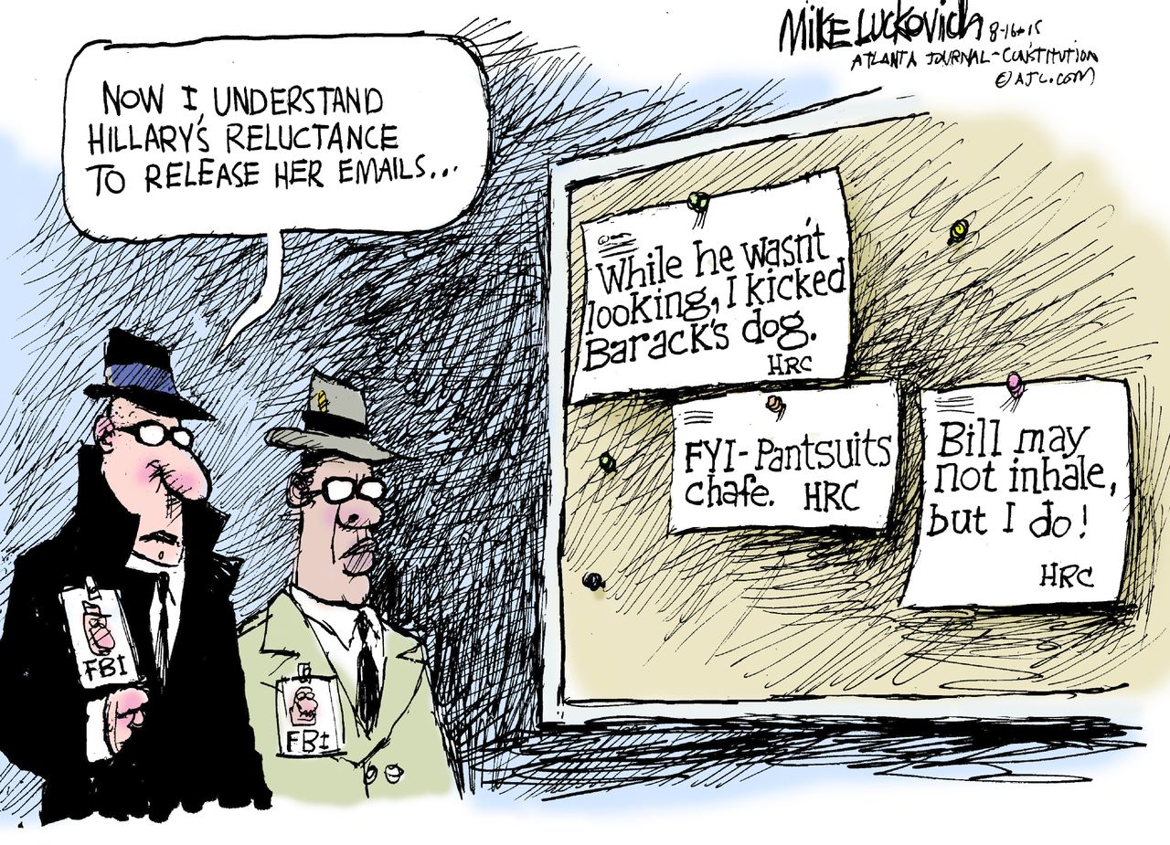 Political cartoon U.S. Hillary Clinton Emails