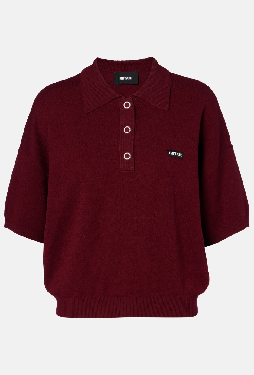 An image of a Rotate polo, a staple of preppy fashion. 