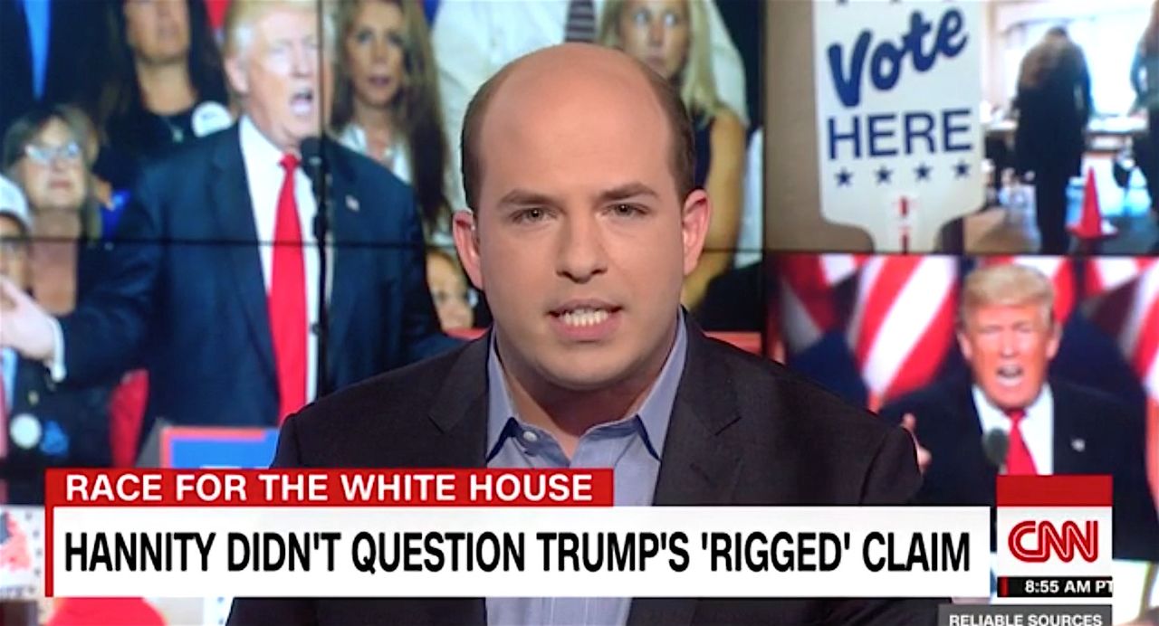 Brian Stelter slams Fox News, Sean Hannity over Trump rigged election talk