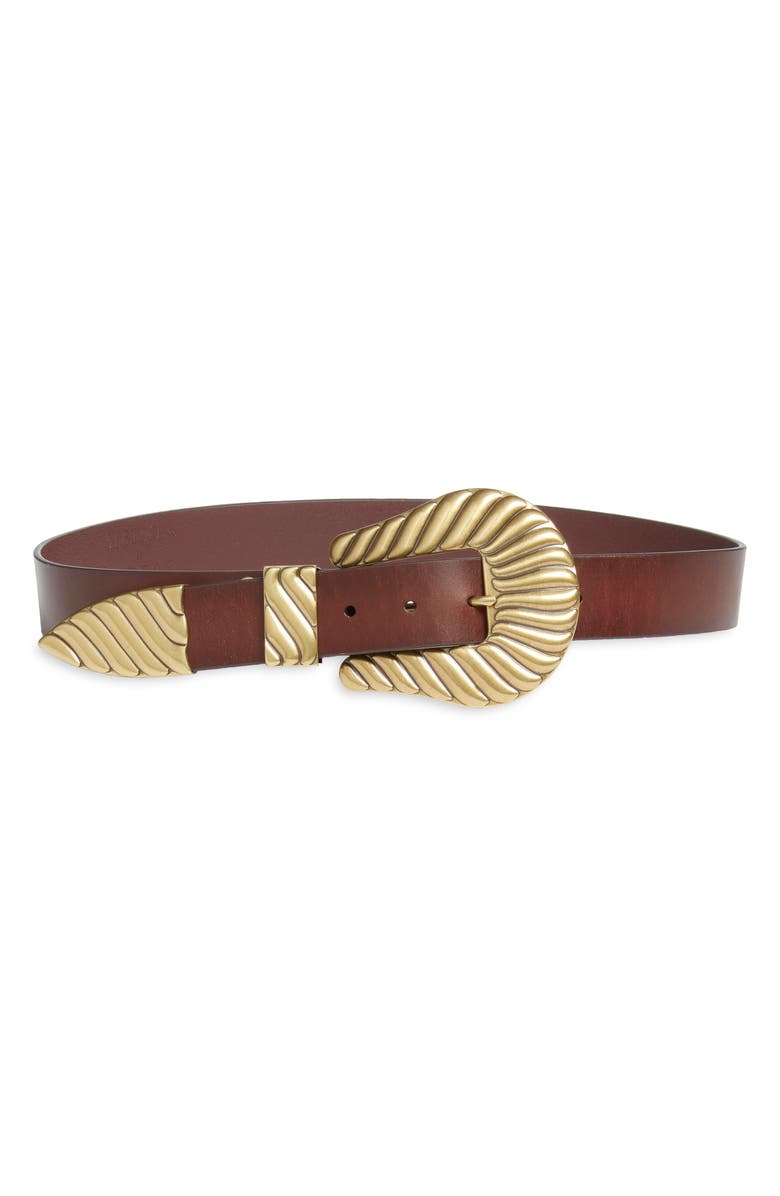 &amp;amp; Stetson the Big Buckle Leather Belt