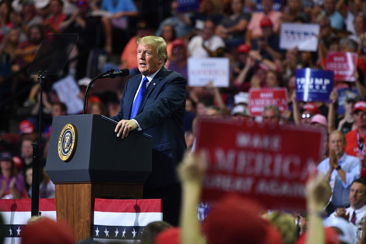 Trump at a rally in Mississippi