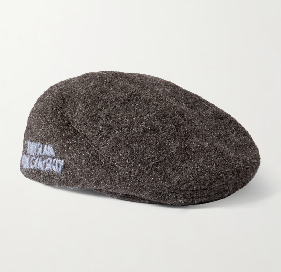 RUSLAN BAGINSKIY, Ivy embroidered wool-blend flat cap
