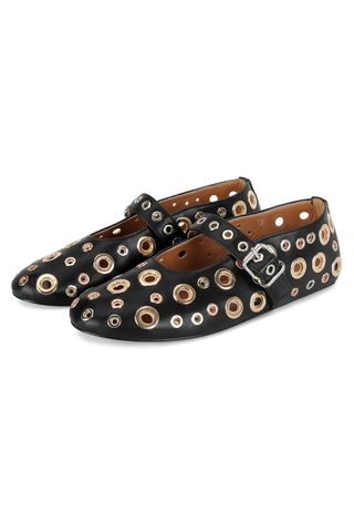 Micifa Perforated Metal Studded Mary Janes