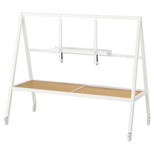 Gaming TV Stand on Castors - White