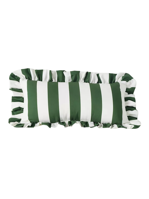 Striped Ruffle Outdoor Pillow