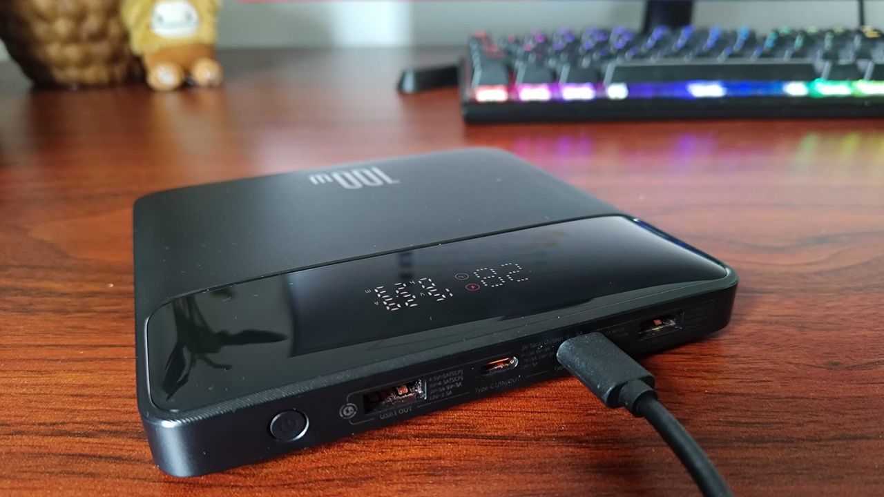 Baseus Blade power bank with USB-C cable connected