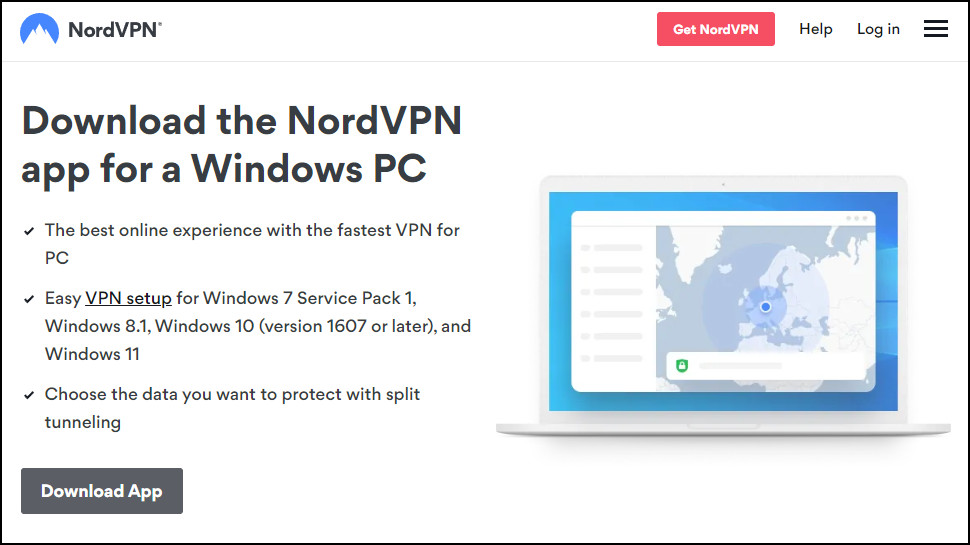 NordVPN download Windows screen