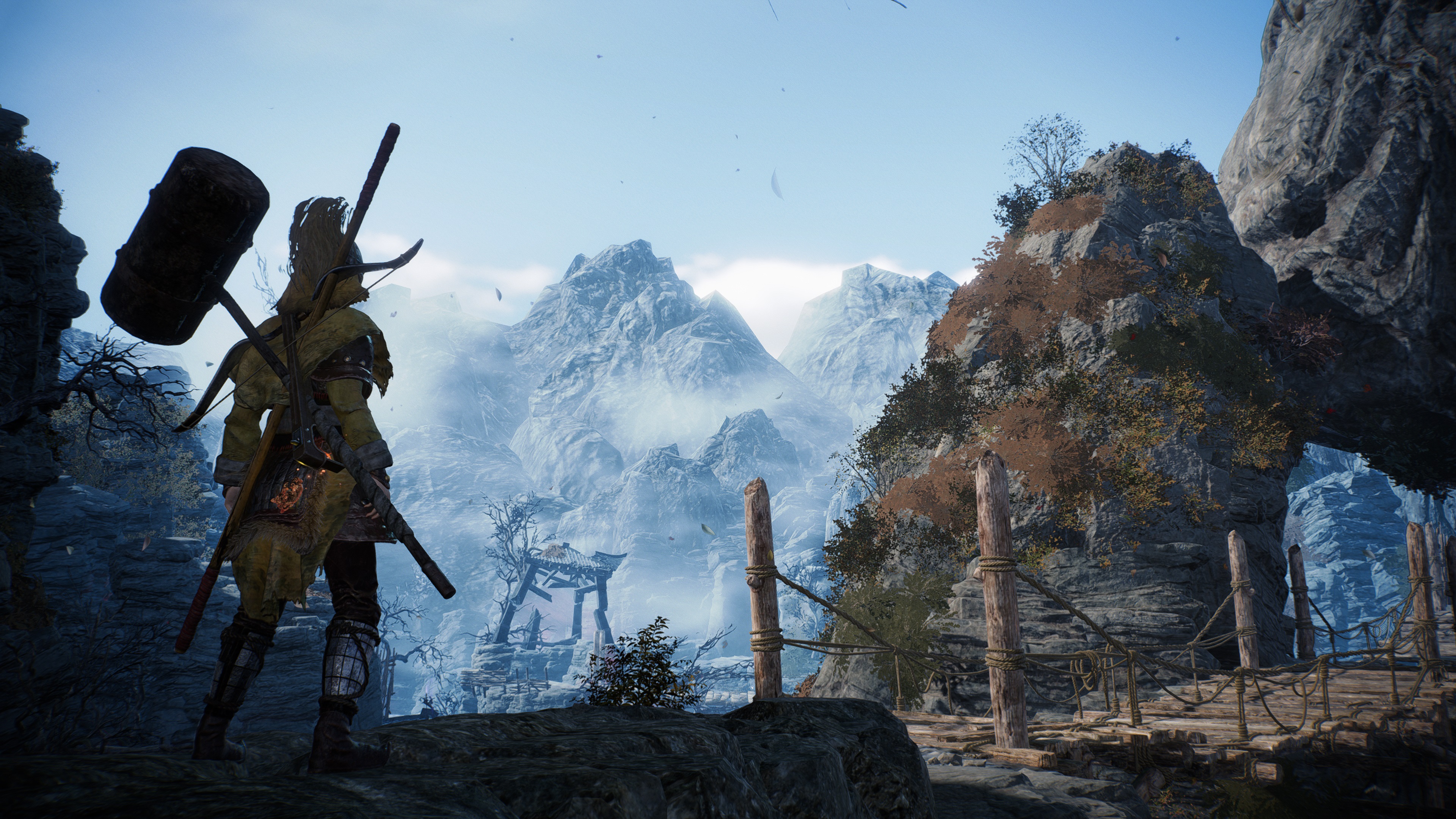 Внутриигровой скриншот Wo Long: Fallen Dynasty, на котором игрок исследует уровень The Valley of Crying Wraiths.